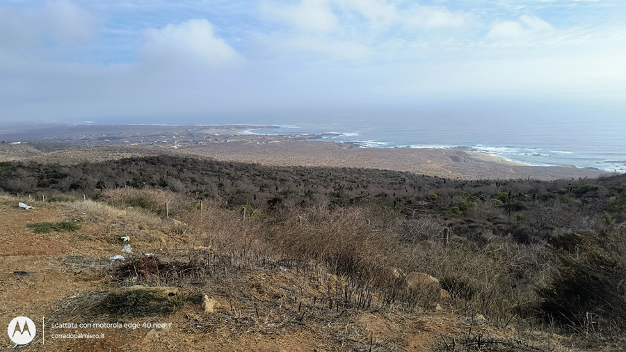 Panorama della costa del Pacifico visto dall'alto
